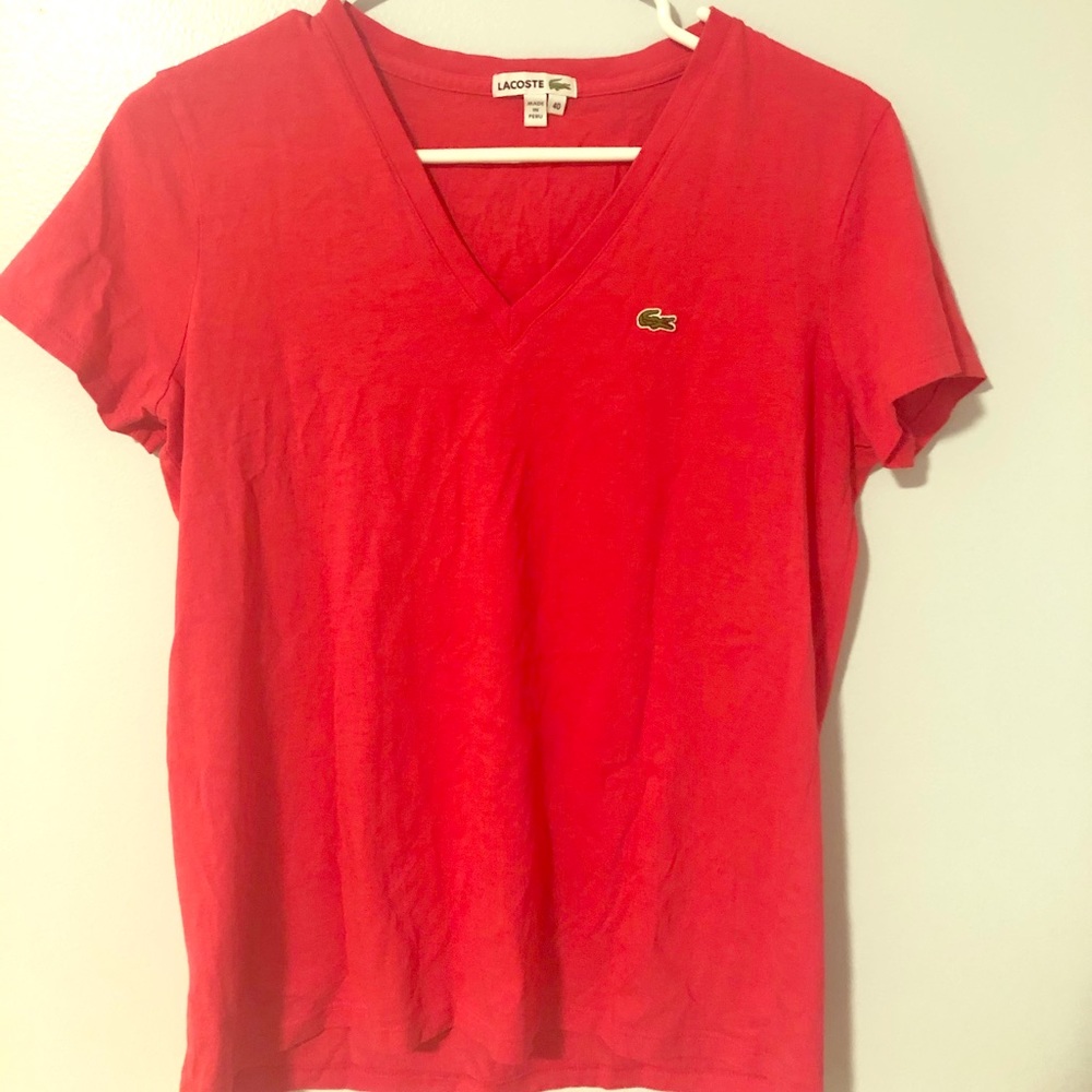 Hot pink Lacoste tee